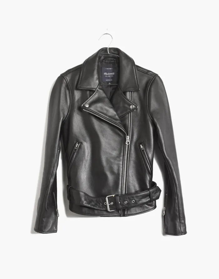 Madewell The Ultimate Leather Motorcycle Jacket True Black Women Coats Jackets