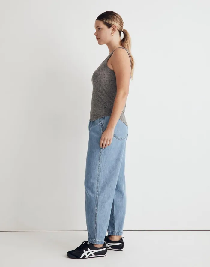 Madewell Whisper Cotton Scoopneck Tank Top Hthr Iron Women Tees