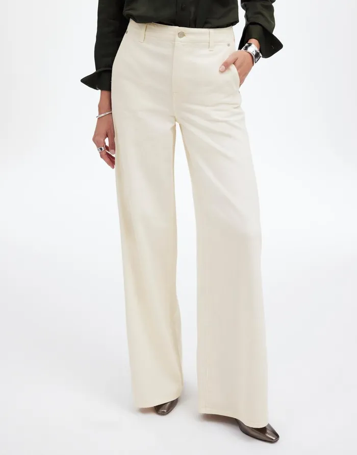 Madewell Wide Sweep Denim Trousers Vintage Ivory Women Jeans