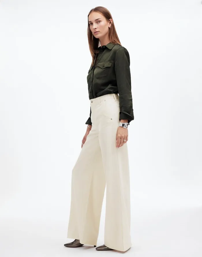 Madewell Wide Sweep Denim Trousers Vintage Ivory Women Jeans