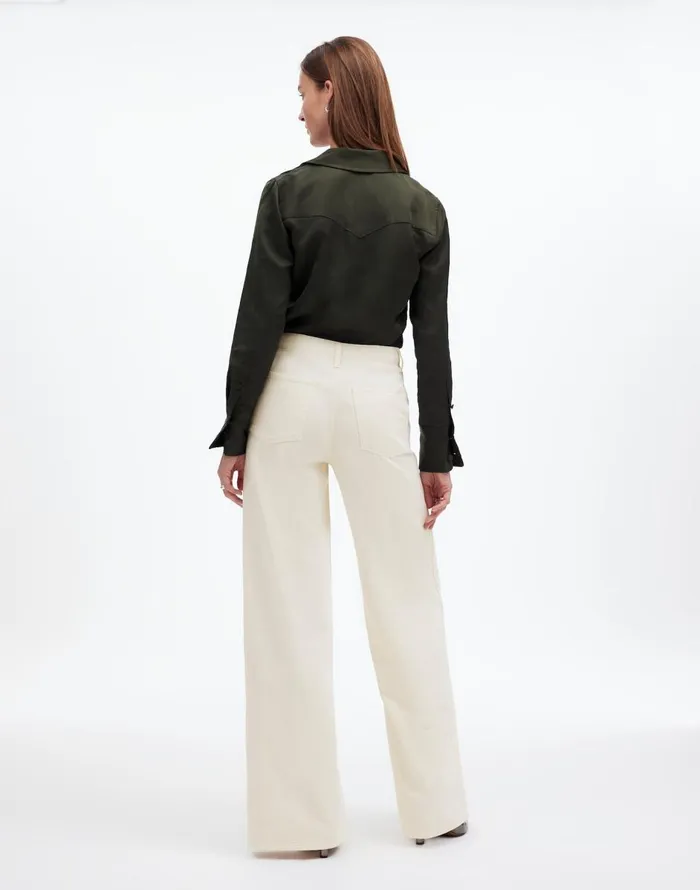Madewell Wide Sweep Denim Trousers Vintage Ivory Women Jeans