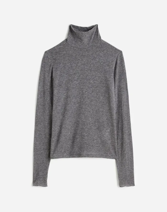 Madewell WoolBlend Turtleneck LongSleeve Tee Hthr Coal Women Tees