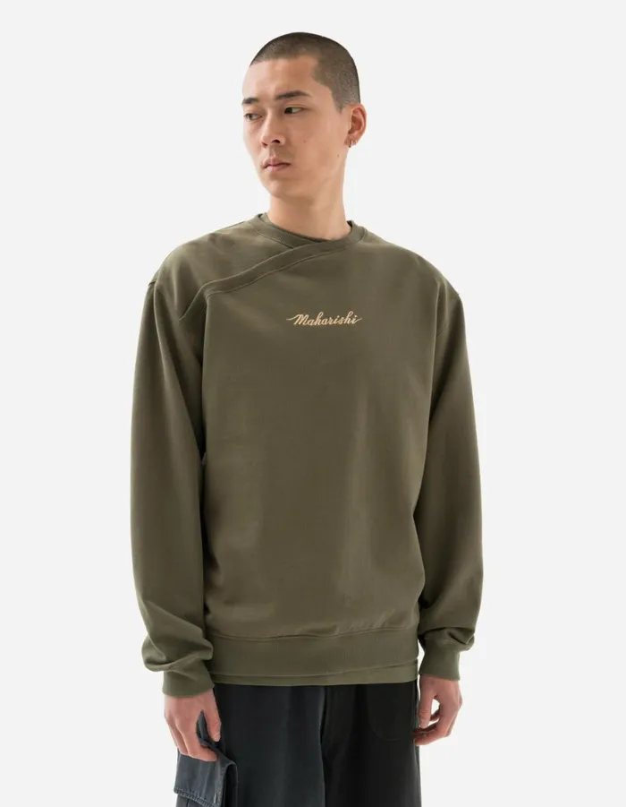 Maharishi Crew Sweats 6009 Caduceus Monk Crew Sweat Olive OG107F 8211 Men