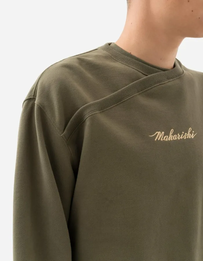 Maharishi Crew Sweats 6009 Caduceus Monk Crew Sweat Olive OG107F 8211 Men