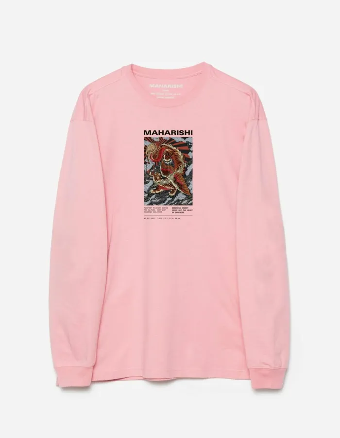 Maharishi Long Sleeve TShirts 1490 Tiger Dragon Miltype LS TShirt Pink 8211 Men Maharishi Long Sleeve TShirts 1490 Tiger Dragon Miltype LS TShirt Pink 8211 Men