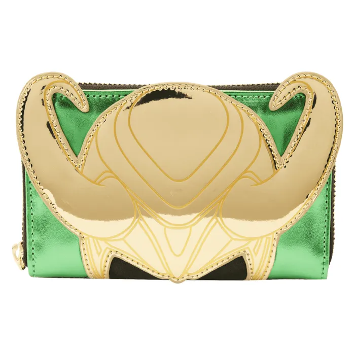 Marvel Metallic Loki Cosplay Zip Around Wallet Unisex Loungefly Bags and Wallets Marvel Metallic Loki Cosplay Zip Around Wallet Unisex Loungefly Bags and Wallets