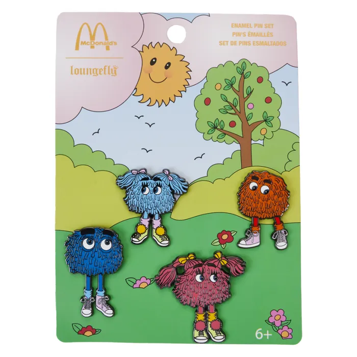 McDonald039s Vintage Fry Kids 4Piece Pin Set Unisex Loungefly Enamel Pins