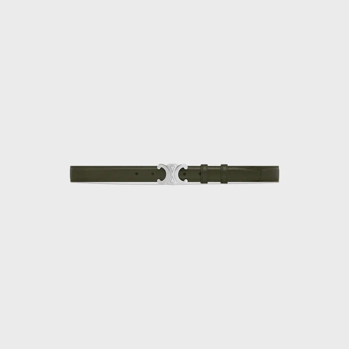 Medium Triomphe Belt In Taurillon Leather Dark Army Men CELINE BELTS