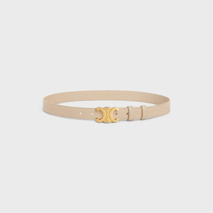 Medium Triomphe Belt In Taurillon Leather Nude Women CELINE BELTS Medium Triomphe Belt In Taurillon Leather Nude Women CELINE BELTS