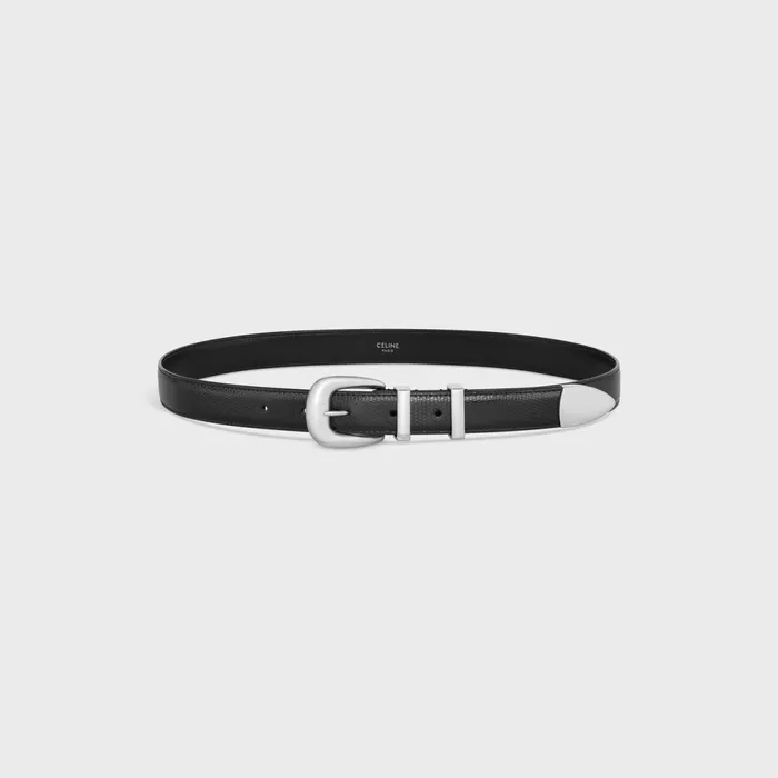 Medium Western Belt In Lizard Embossed Calfskin Black Men CELINE BELTS Medium Western Belt In Lizard Embossed Calfskin Black Men CELINE BELTS