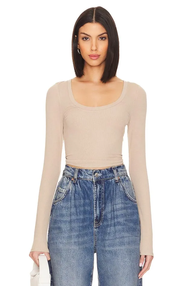 Megan Cropped Tee Stone Women Lovers and Friends Tops