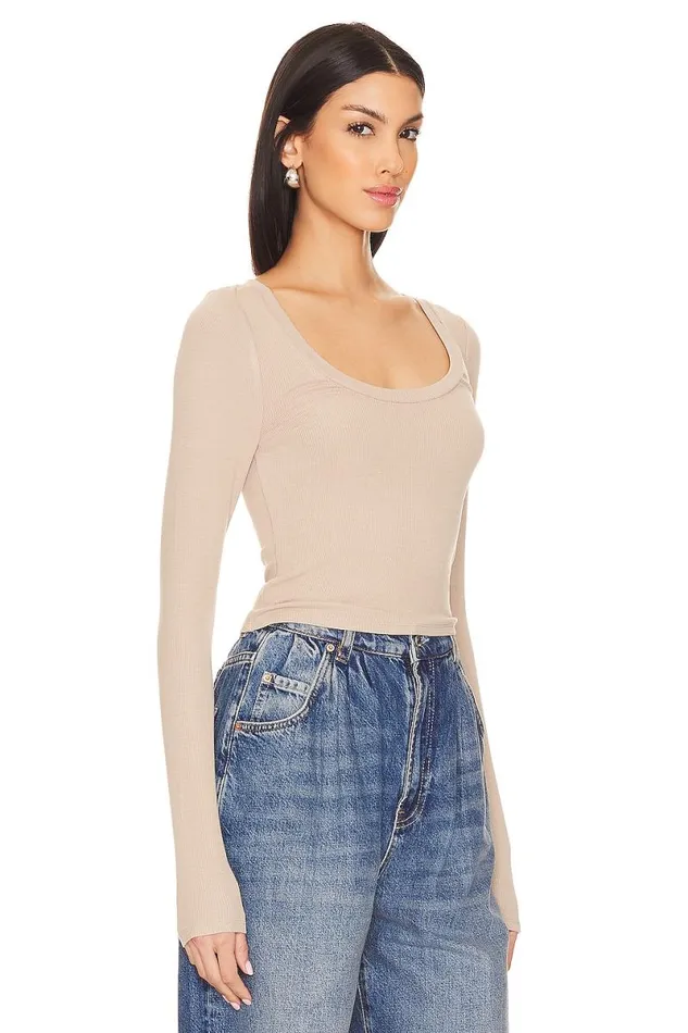 Megan Cropped Tee Stone Women Lovers and Friends Tops