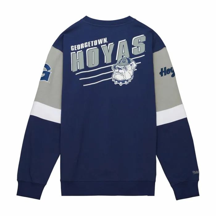 Men039s Hoodies and Sweatshirts Mitchell and Ness All Over Crew 30 Georgetown University