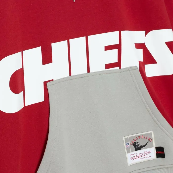 Men039s Hoodies and Sweatshirts Mitchell and Ness Big Face Hoodie 50 Kansas City Chiefs