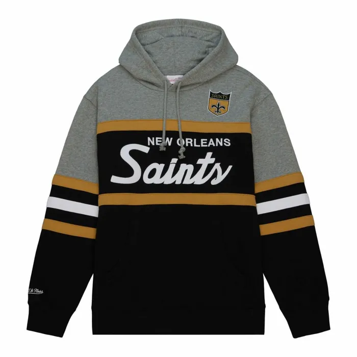 Men039s Hoodies and Sweatshirts Mitchell and Ness Head Coach Hoodie New Orleans Saints Men039s Hoodies and Sweatshirts Mitchell and Ness Head Coach Hoodie New Orleans Saints