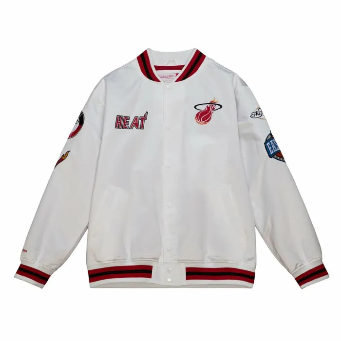 Men039s Jackets and Outerwear Mitchell and Ness City Collection Lightweight Satin Jacket Miami Heat Men039s Jackets and Outerwear Mitchell and Ness City Collection Lightweight Satin Jacket Miami Heat