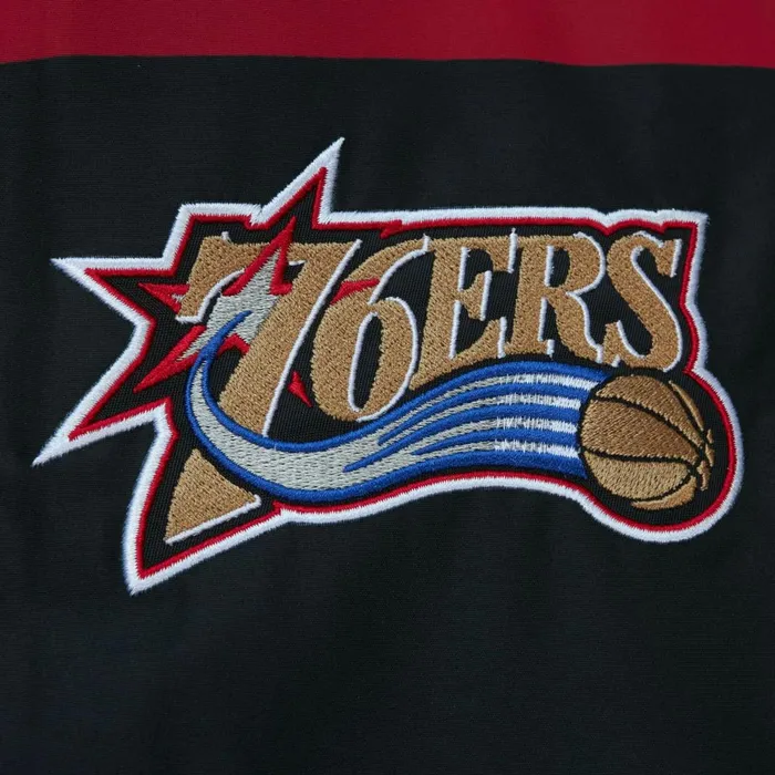 Men039s Jackets and Outerwear Mitchell and Ness Exploded Logo Warm Up Jacket Philadelphia 76ers Men039s Jackets and Outerwear Mitchell and Ness Exploded Logo Warm Up Jacket Philadelphia 76ers