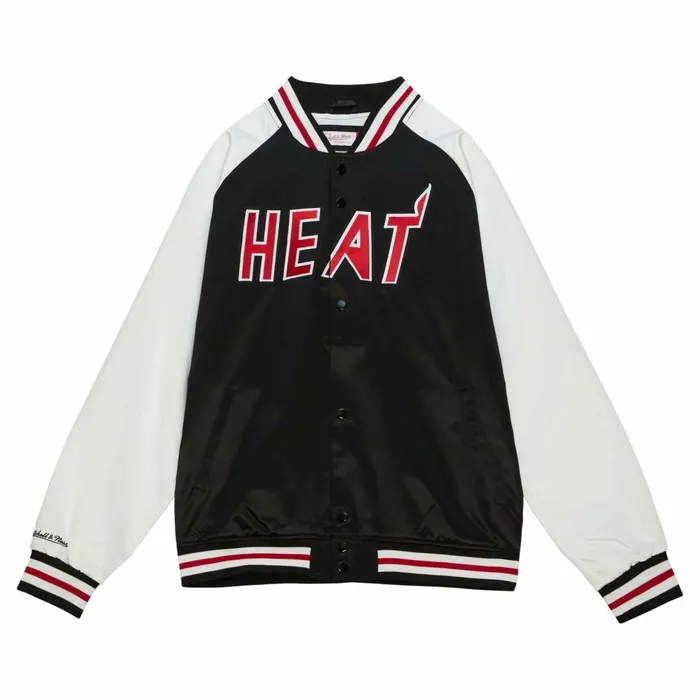 Men039s Jackets and Outerwear Mitchell and Ness Primetime Lightweight Satin Jacket Miami Heat Men039s Jackets and Outerwear Mitchell and Ness Primetime Lightweight Satin Jacket Miami Heat
