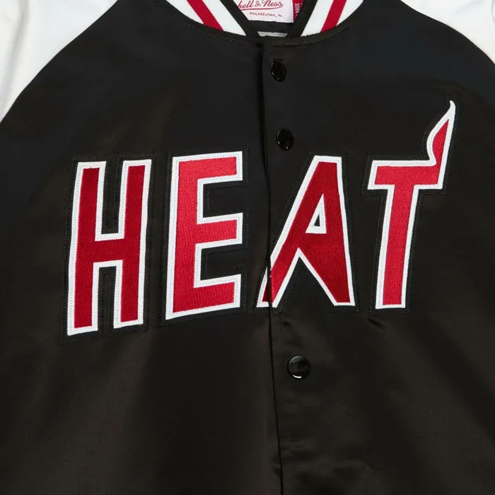 Men039s Jackets and Outerwear Mitchell and Ness Primetime Lightweight Satin Jacket Miami Heat Men039s Jackets and Outerwear Mitchell and Ness Primetime Lightweight Satin Jacket Miami Heat
