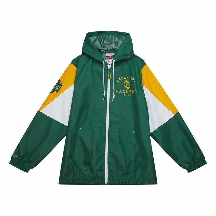 Men039s Jackets and Outerwear Mitchell and Ness Throw It Back Full Zip Windbreaker Green Bay Packers Men039s Jackets and Outerwear Mitchell and Ness Throw It Back Full Zip Windbreaker Green Bay Packers