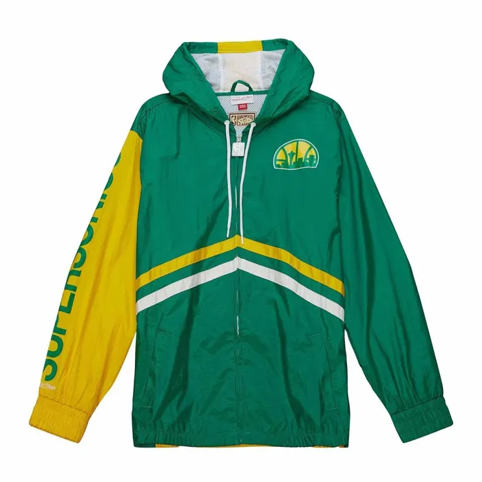 Men039s Jackets and Outerwear Mitchell and Ness Undeniable Full Zip Windbreaker Seattle Supersonics Men039s Jackets and Outerwear Mitchell and Ness Undeniable Full Zip Windbreaker Seattle Supersonics