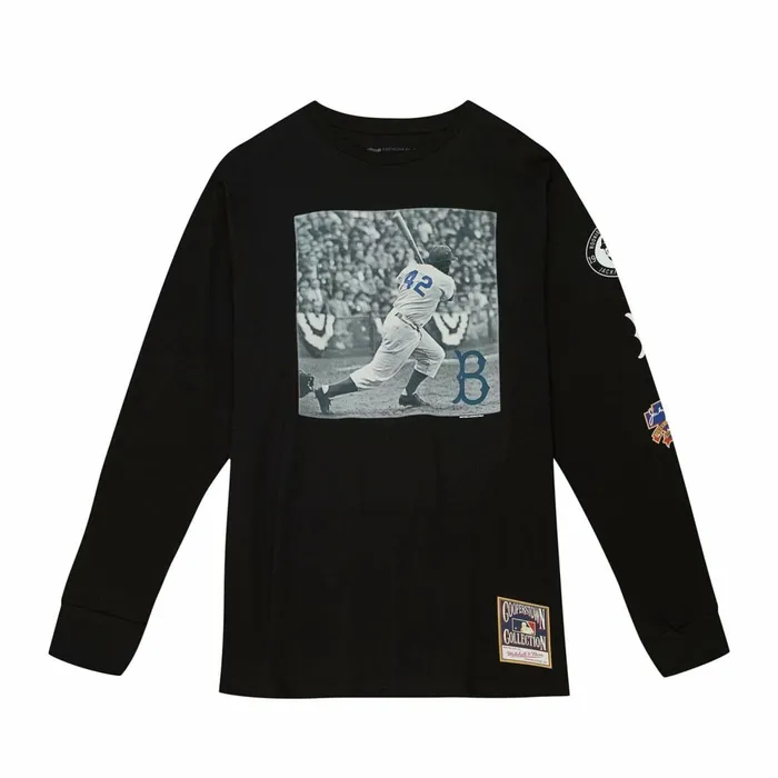 Men039s MLB Mitchell and Ness Batter Up LS Tee Brooklyn Dodgers Jackie Robinson Men039s MLB Mitchell and Ness Batter Up LS Tee Brooklyn Dodgers Jackie Robinson