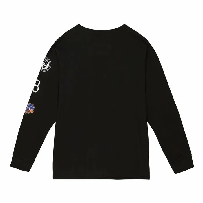 Men039s MLB Mitchell and Ness Batter Up LS Tee Brooklyn Dodgers Jackie Robinson