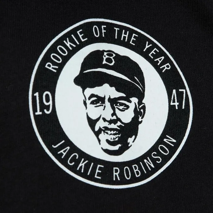 Men039s MLB Mitchell and Ness Batter Up LS Tee Brooklyn Dodgers Jackie Robinson
