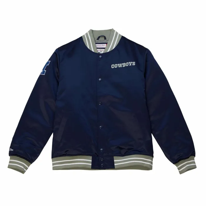 Men039s NFL Mitchell and Ness Heavyweight Satin Jacket Dallas Cowboys