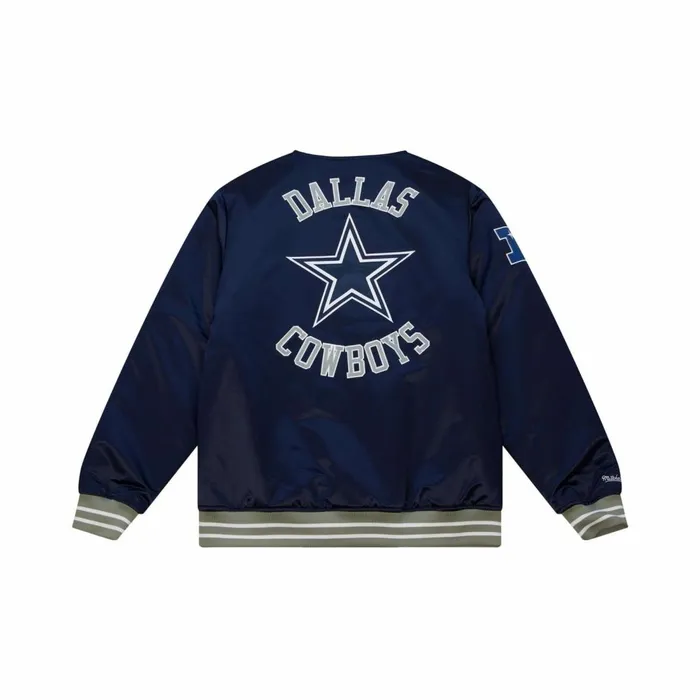 Men039s NFL Mitchell and Ness Heavyweight Satin Jacket Dallas Cowboys