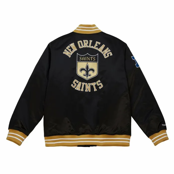Men039s NFL Mitchell and Ness Heavyweight Satin Jacket New Orleans Saints Men039s NFL Mitchell and Ness Heavyweight Satin Jacket New Orleans Saints