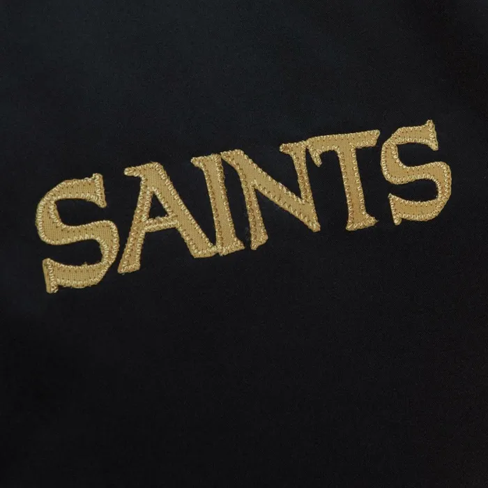Men039s NFL Mitchell and Ness Heavyweight Satin Jacket New Orleans Saints Men039s NFL Mitchell and Ness Heavyweight Satin Jacket New Orleans Saints