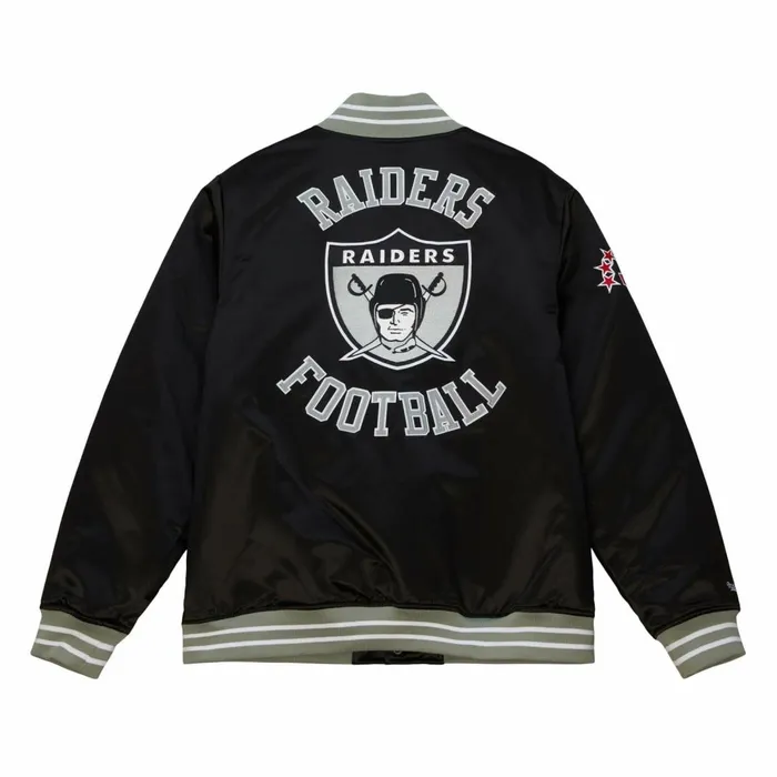 Men039s NFL Mitchell and Ness Heavyweight Satin Jacket Oakland Raiders Men039s NFL Mitchell and Ness Heavyweight Satin Jacket Oakland Raiders