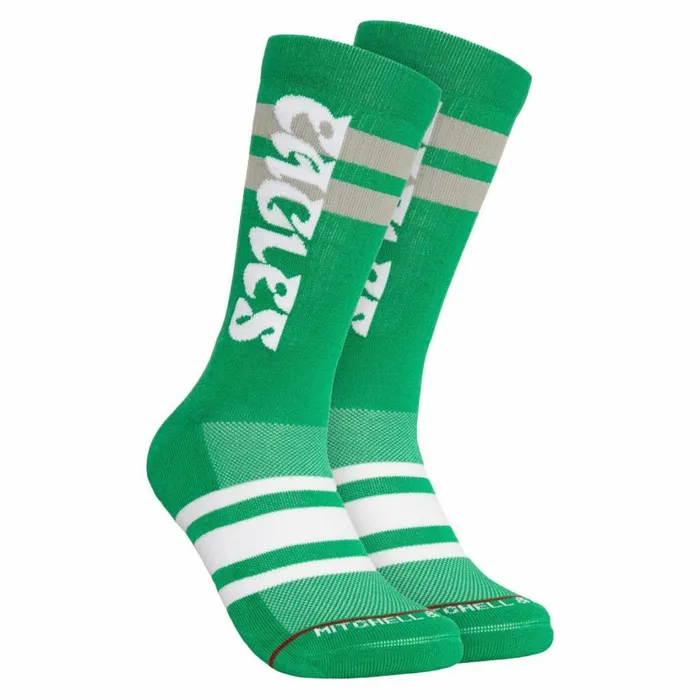 Men039s NFL Mitchell and Ness Lateral Crew Socks Philadelphia Eagles
