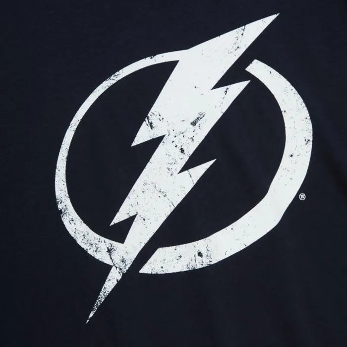 Men039s NHL Mitchell and Ness Distressed Logo LS Tee Tampa Bay Lightning Men039s NHL Mitchell and Ness Distressed Logo LS Tee Tampa Bay Lightning
