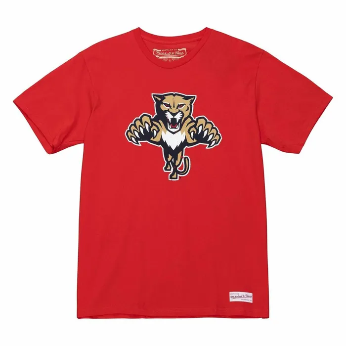 Men039s NHL Mitchell and Ness Distressed Logo Tee Florida Panthers