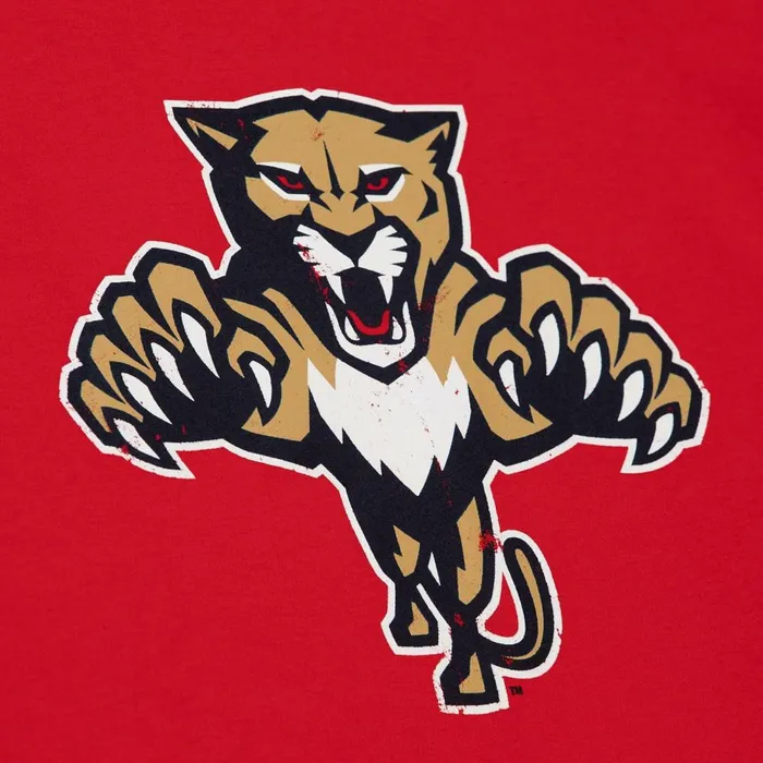 Men039s NHL Mitchell and Ness Distressed Logo Tee Florida Panthers