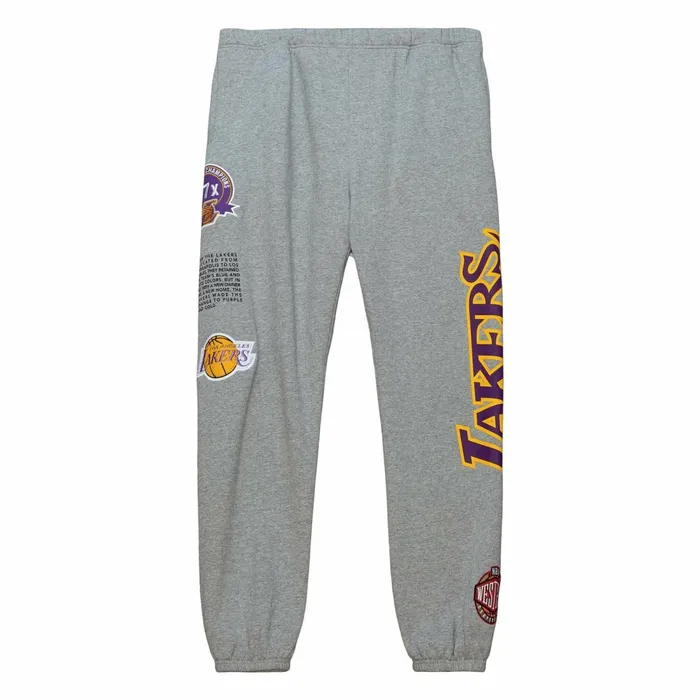 Men039s Pants Mitchell and Ness Team Origins Fleece Pant Los Angeles Lakers