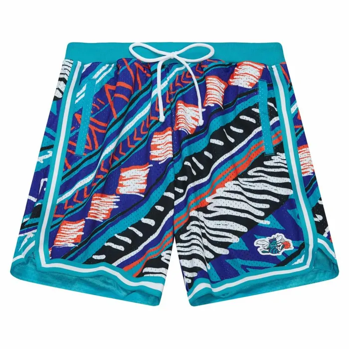 Men039s Shorts Mitchell and Ness Game Day Pattern Short Charlotte Hornets