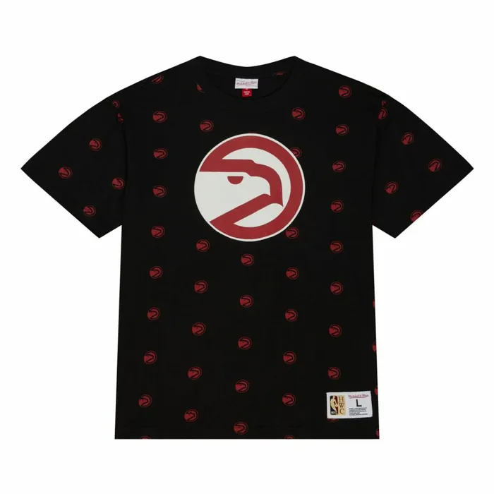 Men039s TShirts and Tops Mitchell and Ness AOP SS Top Atlanta Hawks