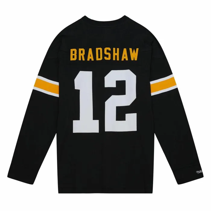 Men039s TShirts and Tops Mitchell and Ness NandN Longsleeve Tee Pittsburgh Steelers 1976 Terry Bradshaw