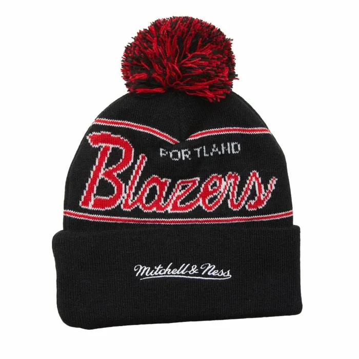 Men039sWomen039s Knit 154 Styles Mitchell and Ness Script Pom Beanie HWC Portland Trail Blazers Men039sWomen039s Knit 154 Styles Mitchell and Ness Script Pom Beanie HWC Portland Trail Blazers
