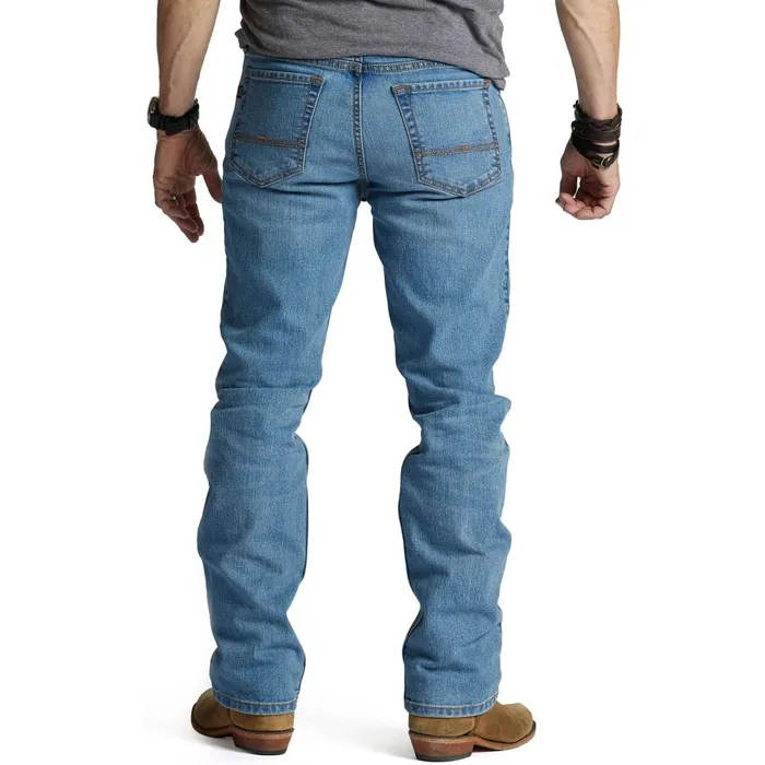 MEN 1879 Modern Slim Light Wash Justin Boots Jeans