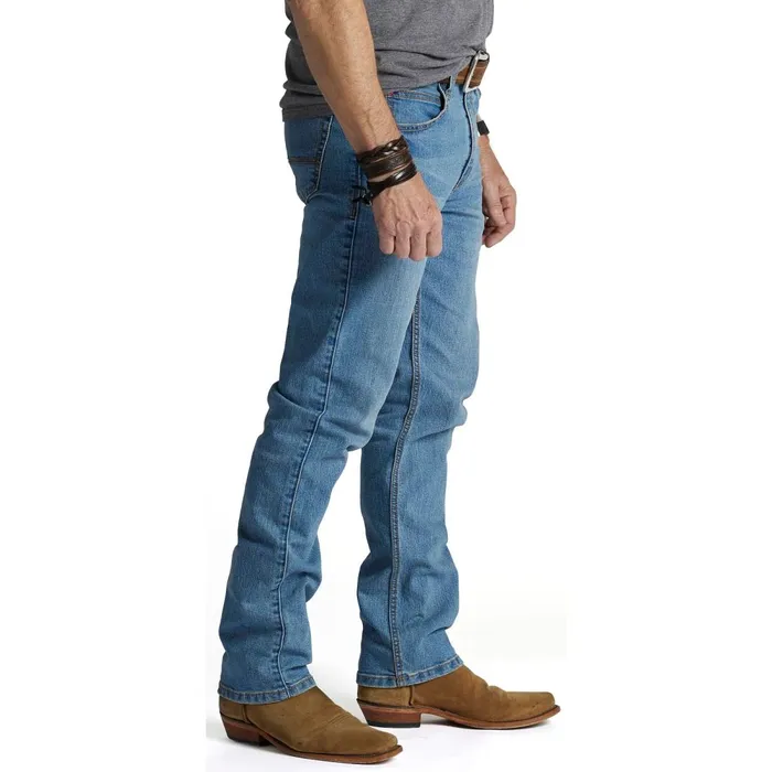 MEN 1879 Modern Slim Light Wash Justin Boots Jeans