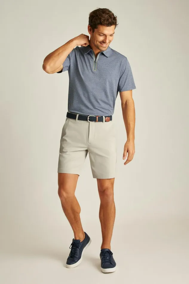 Men All Day Zip Golf Polo Space Blue Bonobos Golf Polos and Tops