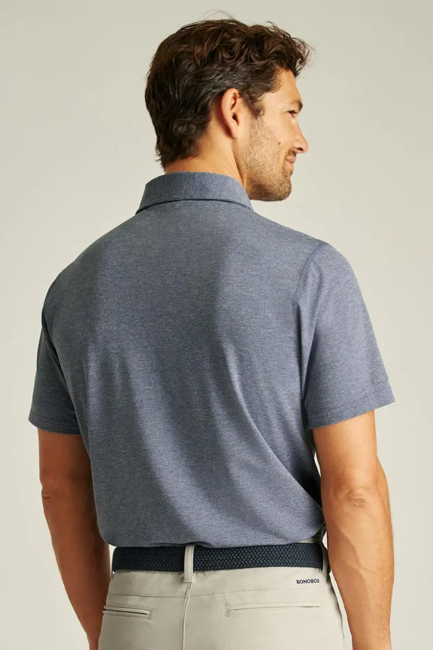 Men All Day Zip Golf Polo Space Blue Bonobos Golf Polos and Tops