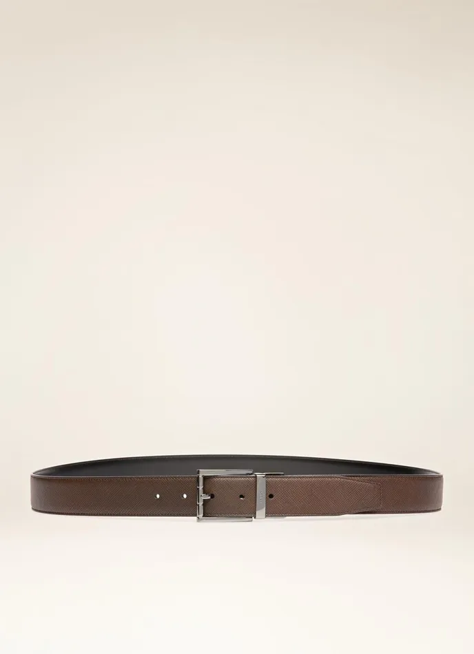 Men Bally Belts Astor 8211 Leather 35mm Belt In Brown and Black