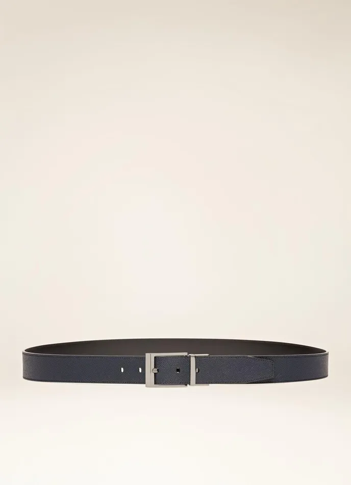 Men Bally Belts Shiff 8211 Leather 35mm Belt In Navy