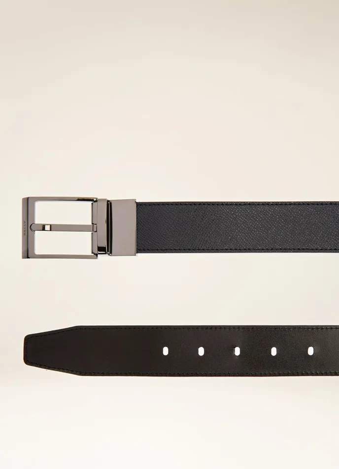 Men Bally Belts Shiff 8211 Leather 35mm Belt In Navy