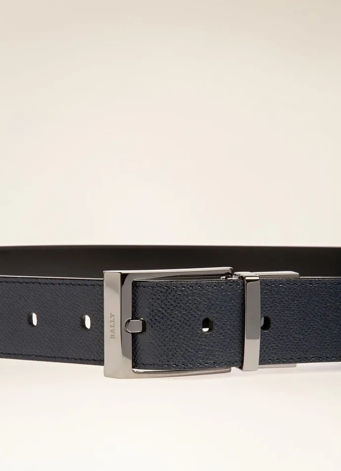 Men Bally Belts Shiff 8211 Leather 35mm Belt In Navy